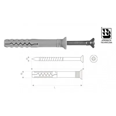 Kołek szybkiego montażu 8x80mm KSM - 8X80 100szt. Stalco