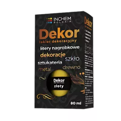 Lakier dekoracyjny Dekor złoty 80ml Inchem