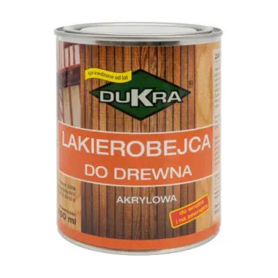 Lakierobejca do drewna akrylowa bezbarwna 250ml Dukra
