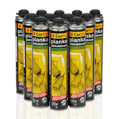 Pianka montażowa pistoletowa 750ml 12szt. całoroczna karton Cerfix