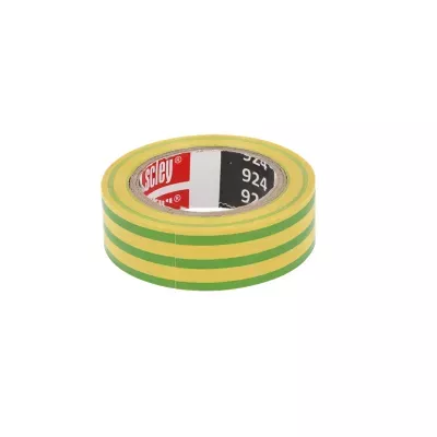 Taśma izolacyjna PVC 19mmx10m żółto-zielona Scley