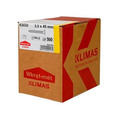 Wkręt do drewna TD 3,5x45mm fosfatowany 500szt. Klimas