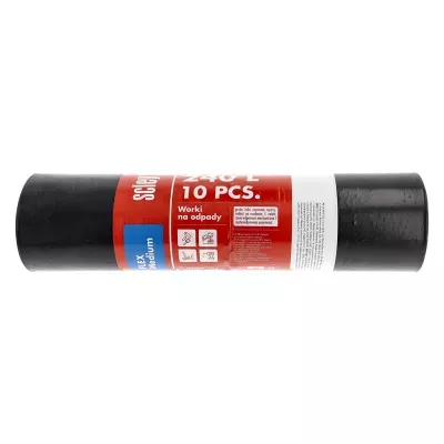Worki na odpady 240l LDPE grube 120x150cm 10szt. 80my Hardy