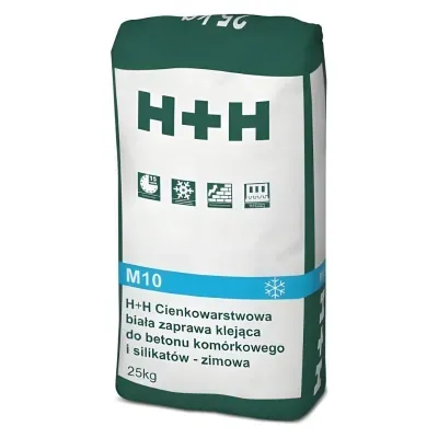 Zaprawa murarska do betonu komórkowego M10 zimowa biała 25kg H+H