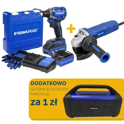 Zestaw elektronarzędzi zakrętarka udarowa 315Nm + szlifierka kątowa 125mm 750W Rawlplug