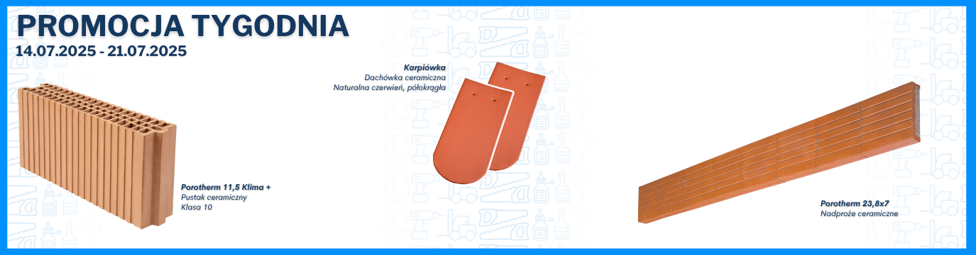 Pustak ceramiczny porotherm 11,5 klima+; dachówka ceramiczna karpiówka, Nadproże ceramiczne porotherm 23,8