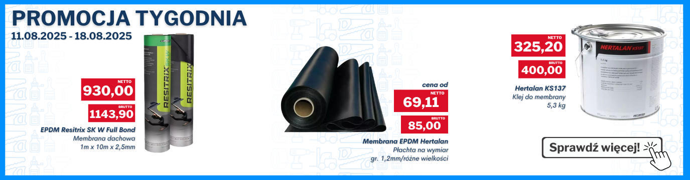 Produkty do dachów płaskich - membrany i kleje Hertalan i Resitrix