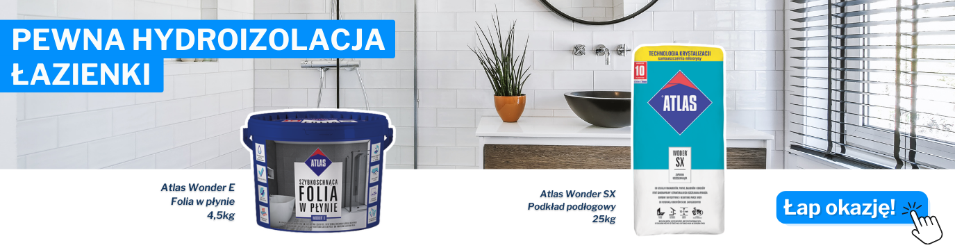 Remont łazienki z produktami hydroizolacyjnymi marki Atlas