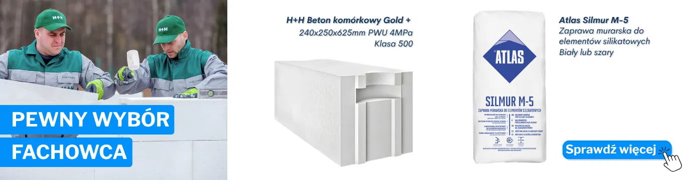 Budowanie ściany produktami marki H+H i zaprawą cieńkowarctwową Atlas Silmur