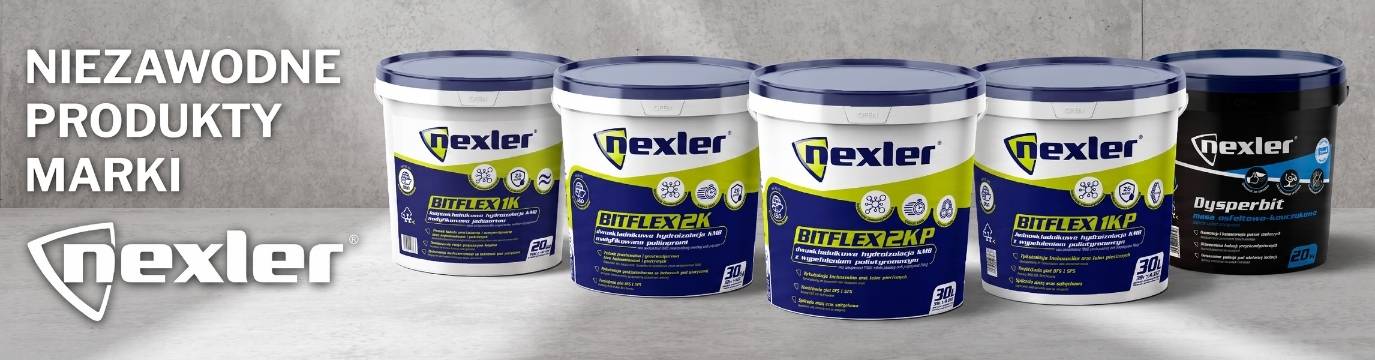 Produkty marki Nexler do hydroizolacji fundamentów - seria Bitflex i Dysperbit