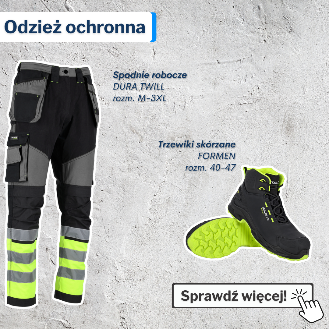 Zimowa odzież robocza marki Stalco - kurtka, kamizelka, spodnie i buty