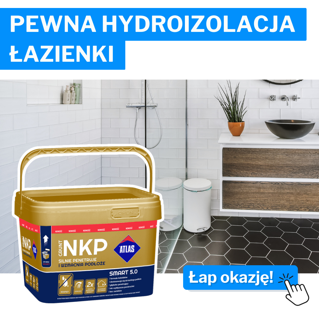 Remont łazienki z produktami hydroizolacyjnymi marki Atlas