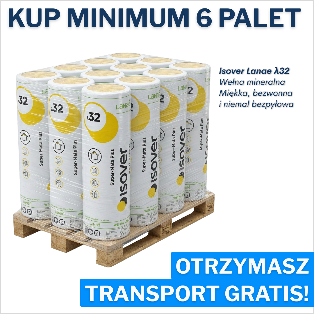 Kup minimum 6 palet Super-Maty Plus Lanae 32, a transport otrzymasz GRATIS prosto na Twoją budowę