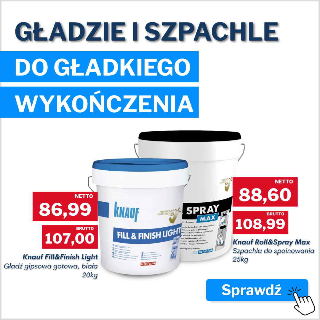 Super okazja na produkty marki Knauf - szpachle i gładź