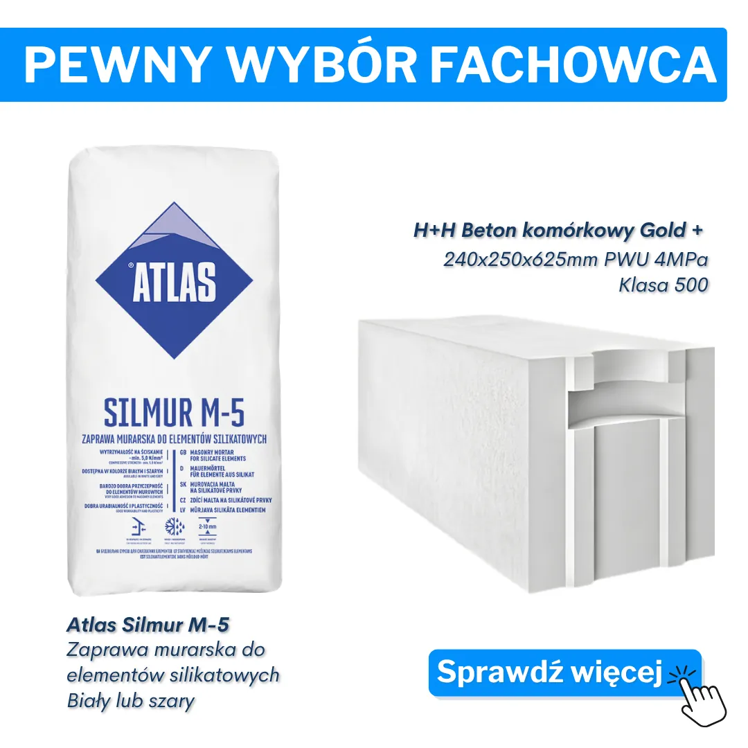 Budowanie ściany produktami marki H+H i zaprawą cieńkowarctwową Atlas Silmur