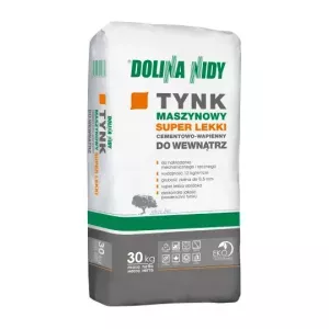 Tynk maszynowy cementowo-wapienny do wewnątrz super lekki 30kg Dolina Nidy