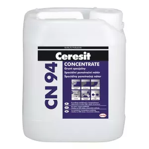 Preparat Ceresit CN 94 służy do gruntowania podłoży wewnątrz i na zewnątrz budynków przed zastosowaniem podłogowych zapraw wyrównujących, mas szpachlowych, zapraw klejących do płytek ceramicznych i kamiennych