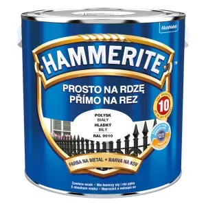 Farba antykorozyjna do metalu Hammerite Prosto na Rdzę biały połysk RAL9010 2,5l