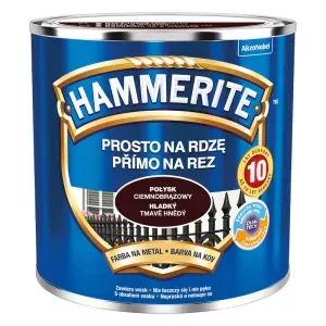 Farba antykorozyjna do metalu Hammerite Prosto na Rdzę ciemnobrązowy połysk 0,25l