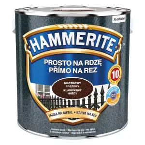 Farba antykorozyjna do metalu Hammerite Prosto na Rdzę brązowy młotkowy 2,5l