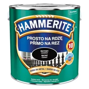 Farba antykorozyjna do metalu Hammerite Prosto na Rdzę czarny matowy 2,5l