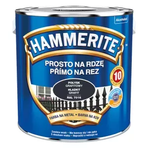 Farba antykorozyjna do metalu Hammerite Prosto na Rdzę grafitowy połysk RAL7016 2,5l
