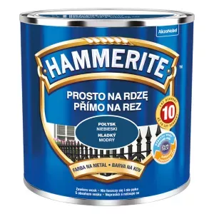 Farba antykorozyjna do metalu Hammerite Prosto na Rdzę niebieski połysk 0,25l