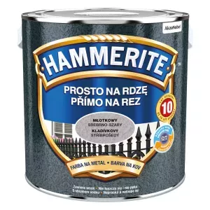 Farba antykorozyjna do metalu Hammerite Prosto na Rdzę srebrno szary młotkowy 2,5l