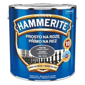 Farba antykorozyjna do metalu Hammerite Prosto na Rdzę ciemny szary połysk RAL7012 2,5l