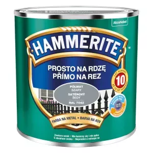 Farba antykorozyjna do metalu Hammerite Prosto na Rdzę szary półmat RAL7042 0,25l