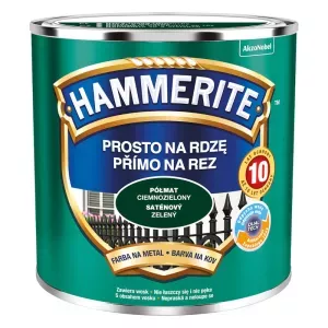 Farba antykorozyjna do metalu Hammerite Prosto na Rdzę ciemnozielony półmat 0,25l