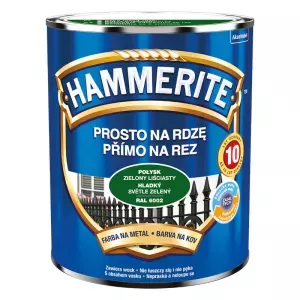 Farba antykorozyjna do metalu Hammerite Prosto na Rdzę zielony liściasty połysk RAL6002 0,7l