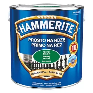 Farba antykorozyjna do metalu Hammerite Prosto na Rdzę zielony połysk RAL6029 2,5l
