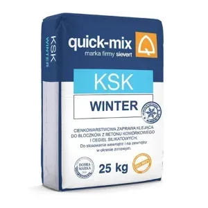 Zaprawa murarska do betonu komórkowego i silikatów KSK M15 zimowa biała 25kg Quick-Mix