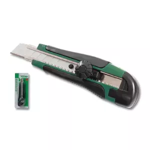 Nóż do tapet gumowany 18mm blokada skręcana