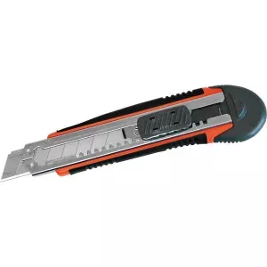 Nóż uniwersalny z ostrzem łamanym z gumą antypoślizgową 18mm + 3 ostrza Proline