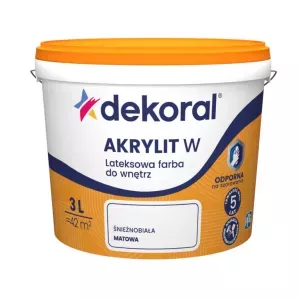 DEKORAL FARBA LATEKSOWA ODPORNA NA SZOROWANIE AKRYLIT W PLUS 3L