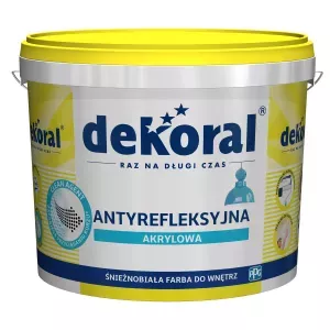 Dekoral antyrefleksyjna śnieżnobiała farba akrylowa 10l