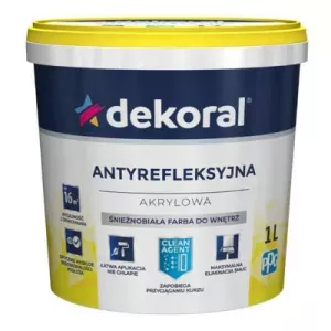 Dekoral antyrefleksyjna śnieżnobiała farba akrylowa 1l