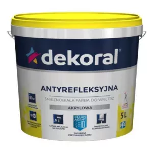 Dekoral antyrefleksyjna śnieżnobiała farba akrylowa 5l