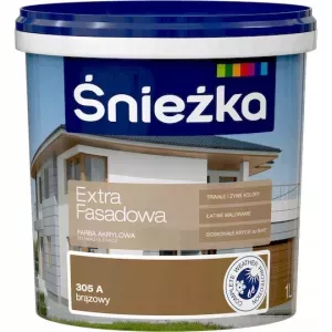 Farba elewacyjna akrylowa Extra Fasadowa 1l brązowy 305 A Śnieżka