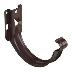 Hak rynnowy doczołowy Stal 150 mm brąz ciemny RAL8019 Galeco