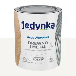 ZAMIENNIK - Emalia akrylowa Jedynka Deco&Protect biały satynowy połysk 0,7 Tikkurila