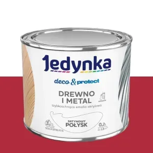 Emalia akrylowa Jedynka Deco&Protect czerwony satynowy połysk 0,2l Tikkurila