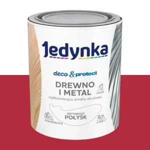 Emalia akrylowa Jedynka Deco&Protect czerwony satynowy połysk 0,7l Tikkurila 