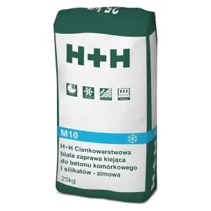 Zaprawa murarska do betonu komórkowego M10 zimowa biała 25kg H+H