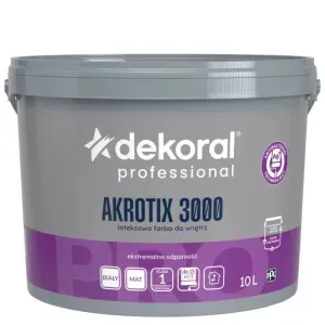Farba wewnętrzna biała Akrotix 3000 Ag+ 10l lateksowa Dekoral Professional