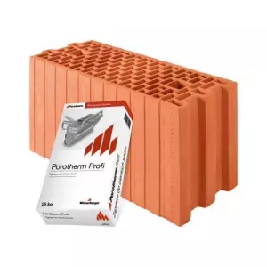 Pustak ceramiczny Porotherm 18,8 Profi z zaprawą klasa 15 Wienerberger