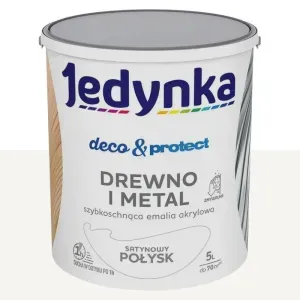 Emalia akrylowa Jedynka Deco&Protect biały satynowy połysk 5l Tikkurila