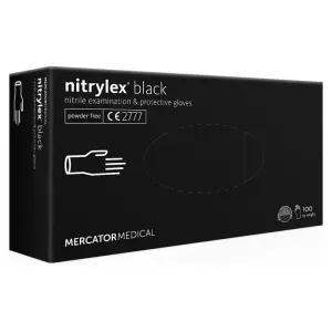Rękawice nitrylowe bezpudrowe czarne M 100szt.